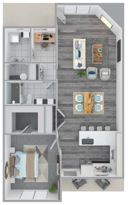 Beautiful and spacious 1 bedroom 1 bathroom unit with updated kitchen and eat-in dining room.